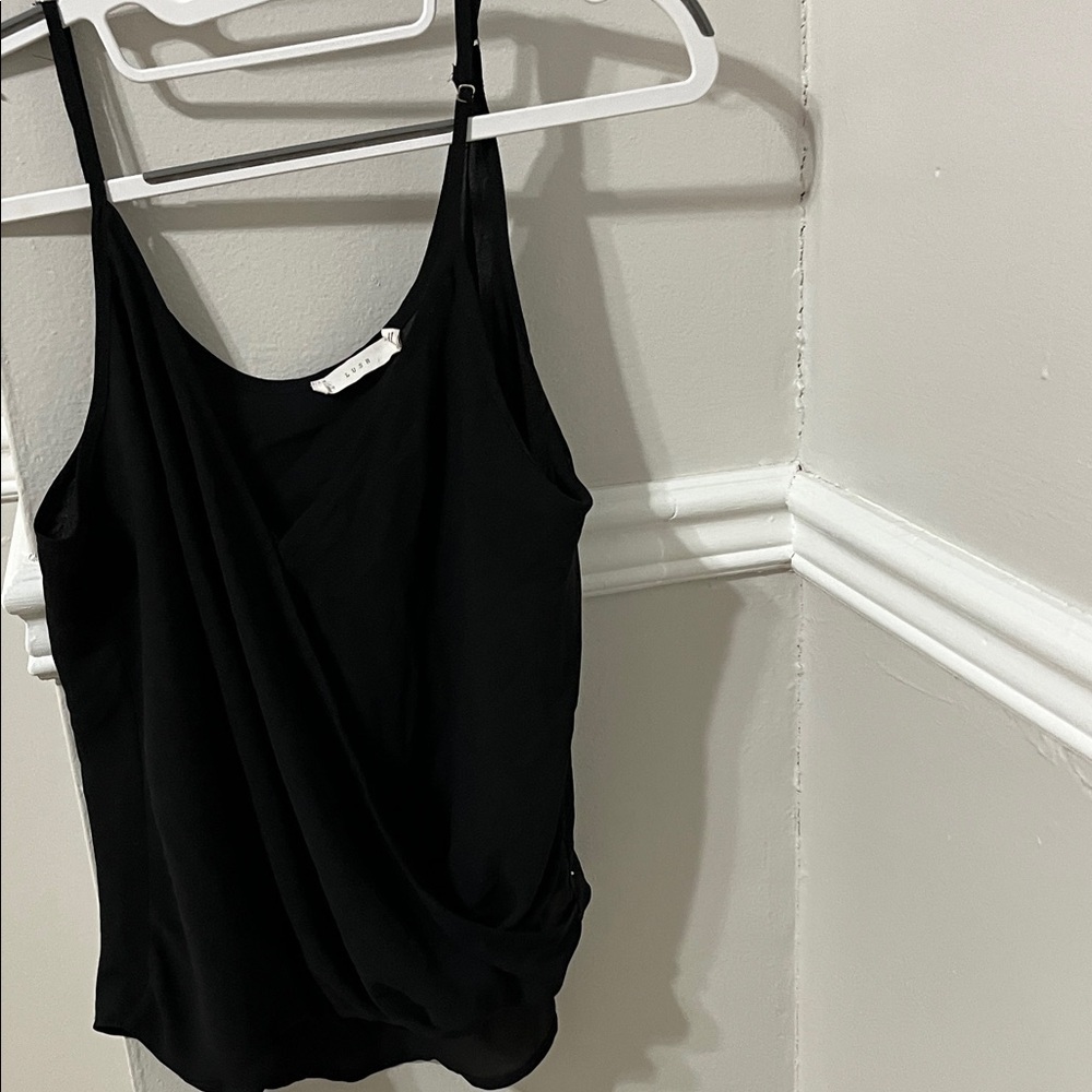 Lush Black Draped Camisole Top